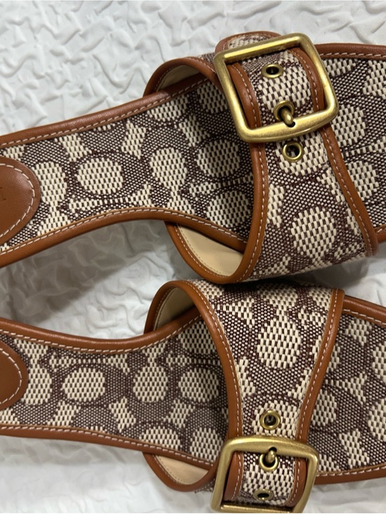 Coach Shoes - Coach Cognac Leather Heel Sandals